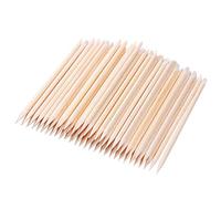 100 PCS Orange Wooden Sticks, TEOYALL Double-End Wood Cuticle Pusher Nail Art Manicure Pedicure Tools (100pcs)