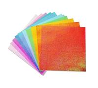100 pcs Origami Iridescent Papers Glitter Craft Paper Handcraft Paper Folding Solid Colorful Crane Papers DIY Kids Handmade Carfts for Kids(10x10cm)