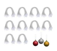 100 Pcs Ornament Hanger, Silver Ornament Anchor, Christmas Bauble Strings, Rope Snap Lock-String, Hanging Tag Rope Universal Lanyard, for Xmas Accessories Hanging Decorations