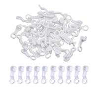 100 PCS Pack of Curtain Hooks Plastic White, Curtain Glider Hooks, For Smooth Sliding, Universal Rail Gliders For Home, Track Gliders for Ceiling Drape Tracks