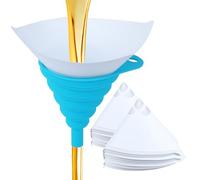 100 Pcs Paint Strainers, Paper Paint Filters Strainers, Nylon 100 Mesh Cone Resin Filters Paper Filterset for Automotive Spraying, Art Painting, Cooking Oil, DIY Crafts, with 1 Pcs Silicone Funnel