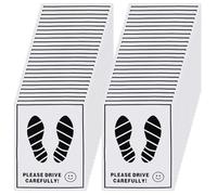 100 Pcs Paper Car Floor Mats - 20"x16" Disposable Auto Floor Pads with Footprint Words | Bulk White Kraft Paper Mats for Car Detailing Supplies, Dealerships & Vehicle Protection