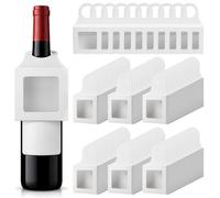 100 PCS Paper Wine Boxes for Gifts with Clear Window, Foldable Wine Bottle Box for Candy Truffles Chocolate Cookies, White Wine Bottle Gift Box with Hanger, Empty Bottle Box for Holiday Party