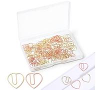 100 Pcs Paperclips Cute Metal Heart Paper Clips