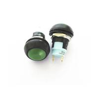100 PCS PBS-33A ON-OFF 12mm Locking Small Waterproof Self-Resetting Push Button Switch Round Red/Green/White/Black/Blue/Yellow IDGTTLDF(Green)