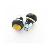 100 PCS PBS-33A ON-OFF 12mm Locking Small Waterproof Self-Resetting Push Button Switch Round Red/Green/White/Black/Blue/Yellow IDGTTLDF(Yellow)
