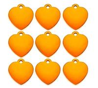 100 PCS Personalized Anti-Lost Cat Dog Name Phone Number Labels Engravable Heart-Shaped Aluminum Blank Cat Dog DIY Nameplates,Yellow,35X32X1mm