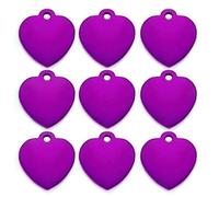 100 PCS Personalized Anti-Lost Cat Dog Name Phone Number Labels Engravable Heart-Shaped Aluminum Blank Cat Dog DIY Nameplates,Purple,35X32X1mm