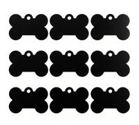 100 PCS Personalized Blank Bone-Shaped Aluminum Dog Identification Tag Can Be Engraved with Pet Name Tag Dog Pendant,Black,38x25x1.5mm