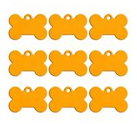 100 PCS Personalized Blank Pet Name ID Tags to Prevent Loss Customizable Dog Cat Collars Name Tags Pendants,Yellow,40X26 MM