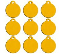 100 PCS Personalized Dogs Pendant Custom Engraved Cats Round Dog ID Tags Name Plate for Pet Collar Accessories,Yellow,25X23X1 MM