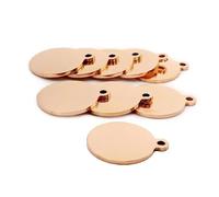 100 PCS Personalized Round Stainless Steel Cat and Dog Tags Engravable Vintage Blank Metal Pet Name Identity Plate,Rose Gold,S 25x30mm