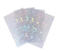 100 Pcs Photocard Sleeves, Card Protector Sleeves, 6.5x9cm Photo Card Sleeves, Holographic Foil Protective Cover, Clear Heart Shaped Card Sleeves for Collectors
