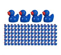 100 Pcs/Pieces Mini Resin Ducks Tiny Ducks DIY Craft Micro Landscape Garden Aquarium Dollhouse Decoration, Miniature Characters Fairy Plants Decorations for Christmas Birthday Party (Royal Blue)