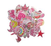 100 Pcs Pink Cute Stickers, Waterproof PVC Decals for Laptops Water Bottles Scrapbooks, Aesthetic Kawaii Preppy Stickers for Girls Teens DIY Decoration