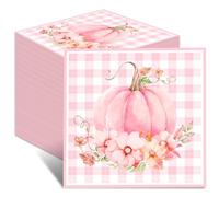 100 Pcs Pink Little Pumpkin Baby Shower Decorations Girl, Little Pumpkin Napkins