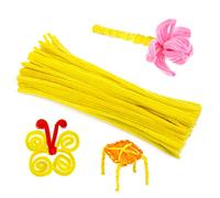 100 Pcs Pipe Cleaners, Yellow Crafting Pipe Cleaners for Christmas Craft, Chenille Stems Craft Supplies for DIY and Project Decoration