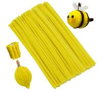 100 Pcs Pipe Cleaners, Yellow Pipe Cleaners for Craft, Pipe Chenille Stems Supplies for Flowers DIY and Project Decoration