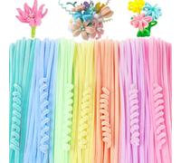 100 PCS Pipecleaners Craft Pipe Cleaners,30cm Long Flexible Rainbow Chenille Cord Curved Plush Pipe Cleaner for Handcrafting and Christmas Tree Project DIY Decorating (Macaron Color)