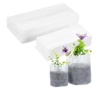 100 Pcs Planting Bags, 2 Sizes Non-Woven Fabrics Square Grow Bags Seed Bag Seed Sack Fabric Pots Seedling Tray for Potato Tomato Vegetables Storage Gardening Bag Green house Supplies (White)