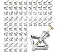 100 pcs Plasterboard fixings Set,Plasterboard wall plug,Plasterboard screws,50Plugs and 50Cold Rolled Steel Screws, Anti Rotational Expansion Tubes for Secure Fixing, Ideal for TVs and More