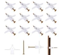 100 Pcs Plasterboard Wall Plugs and Screws HXC Plasterboard Fixings Heavy Duty Anti-Rotational Expansion Tube Hollow Wall Anchor for Hollow Drywall Cavity TV Wall Brackets(White)
