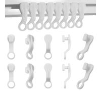100 PCS Plastic Curtain Glider Hooks Curtain Track Gliders Rails Swish Spares White Fittings Rings for CaravanCurtain Hooks Drapes Rails & Tracks