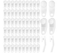 100 Pcs Plastic Curtain Hooks, Curtains Track Gliders, White Traverse Curtain Rod, Glider Hooks Rail Replacement Window Door Shower Curtains Accessories