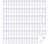 100 PCS Plastic Curtain Hooks White Curtain Glider Hook Rail Slider Hooks Durable Curtains Runners Tool Universal Rail Gliders Accessories for Carava Living Room Bathroom Kitchen