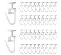 100 Pcs Plastic Curtain Track Gliders,11mm Curtain Rail Gliders, Hooks For Rail Track, Window, Door, Shower Curtains (White)