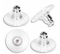 100 Pcs Plastic Earring Backs, Earring Back - Non-Slip Safety Backs for Hook, Stud, Hoop, Transparent Secure Clutch, DIY Jewelry Accessories Bulk Replacement