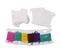 100 Pcs Plastic Embroidery Floss Bobbins Card Floss Bobbins Thread Organiser Storage Holder (White)