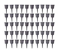 100 PCS Plastic Fertilizer Mesh Basket with Lid, Reusable Bonsai Fertilizer Box 5*2*2cm, Bonsai Fertiliser Baskets with Spikes, Plant Grow Fertiliser Container Box for Succulent Orchid (50 PCS)