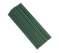 100 Pcs Plastic Flower Stems, Artificial Floral Rod Flower Stem Plastic Floral Stem, Floral Rod Floral Wire Stick for DIY Craft Bouquet Making (Dark Green)