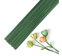 100 Pcs Plastic Flower Stems - Artificial Floral Stems, Green Floral Stem for Flower Arrangements DIY, Bouquet Stem Wrapping and Crafts, Ideal for Crafts and Florists (17cm/6.7inch)