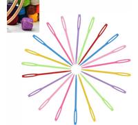 100 Pcs Plastic Hand Sewing Needles,7cm/2.7inch Hand Sewing Needles,Multicolor Big Eye Sewing Needles,Learning Needles,Big Eye Sewing Needles for DIY Sewing Handmade Crafts