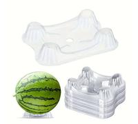100 PCS Plastic Melon Cradle Clear Watermelon Support Stand Melon Holder Tray Melon Support Garden Plant Protection Rack for Watermelon, Squash, Cantaloupe, Pumpkin