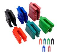 100 PCS Plastic Packers Assortment,6 Sizes 1mm - 6mm Plastic Shims, Packing Spacers Set,Colour Coded and Easy to Fit, for Battens, Window Frame Fixing and Spacing