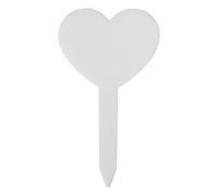 100 Pcs Plastic Plant Labels Waterproof Heart Shape Garden Tags Reusable Garden Labels Stakes Plant Name Tags Decoration for Seed Potted Herbs Flowers Vegetables(White)