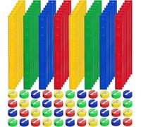 100 Pcs Plastic Rulers and 100 Pcs Mini Round Manual Pencil Sharpener Bulk, 30cm Colorful Plastic Rulers, Pocket Pencil Sharpeners Back to School Supplies Kit (4 Colors)