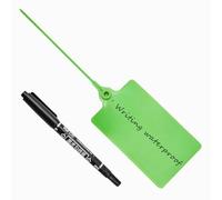 100 Pcs Plastic Shipping Tags with Marker Pen, Durable Labels Disposable Security Seal,Waterproof Blank Luggage Tag for Packages, Logistics, Inventory, Travel(Green,100pcs)