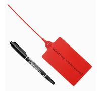 100 Pcs Plastic Shipping Tags with Marker Pen, Durable Labels Disposable Security Seal,Waterproof Blank Luggage Tag for Packages, Logistics, Inventory, Travel(Red,100pcs)