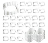100 PCS Plastic Vampire Teeth White Fake Vampire Teeth Halloween Teeth Fake Fangs Werewolf Masquerade Teeth for Halloween Costume Props Trick or Treat Accessories Cosplay Party Favors