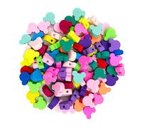 100 Pcs Polymer Clay Mouse Head Loose Spacer Beads, 10mm Mixed Color Cute Beads Charms for DIY Hair Clip Necklace Bracelet Jewelry Earring Handmade Craft Making