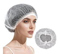 100 Pcs Polypropylene Bouffant Caps,21"/24" Disposable Non-Woven Hair Nets,Non Woven Bulk Elastic Dust Caps for Kitchen (White, 21'')