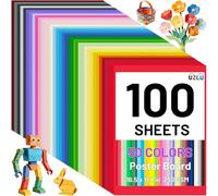 100 Pcs Poster Board 11.7 x16.5 In Colored Posterboard Paper Bulk 50 Assorted Color 250 GSM Thickness Cardstock Blank Smart Vision Board for School Drawing Arts Craft Projects Display DIY Scrapbooking