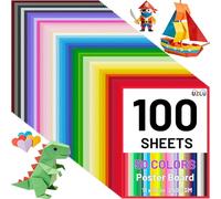 100 Pcs Poster Board 11 x 14 In Colored Posterboard Paper Bulk 50 Assorted Color 250 GSM Thickness Cardstock Blank Smart Vision Board for School Drawing Arts Craft Projects Display DIY Scrapbooking
