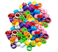 100 PCS Poultry Pigeon Leg Bands, Multi Color Number 001-500 Chicken Identification Leg Bands, Durable Poultry Leg Bands for Chickens, Quail, Birds 12 mm (0.47in) 101-200