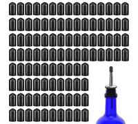 100 PCS Pourers Dust Covers Black Pourer Cap Rubber Caps Olive Oil Liquor Bottle Pour Spout Cover Pour Dispenser Spout Dust Covers ,Not included Bottle Pourers (100, Black)