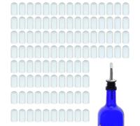 100 PCS Pourers Dust Covers Black Pourer Cap Rubber Caps Olive Oil Liquor Bottle Pour Spout Cover Pour Dispenser Spout Dust Covers ,Not included Bottle Pourers (100, Clear)